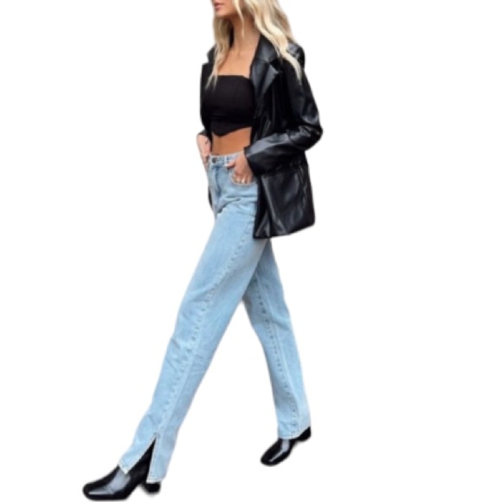GANNI High Rise -Straight Leg -Split Jeans